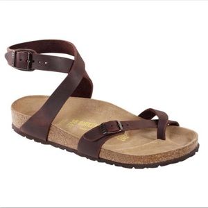 Birkenstock Yara Oiled Leather Brown Sandals 39